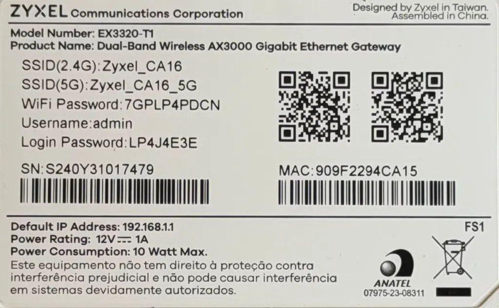 Roteador Zyxel EX3320-T1 AX3000 Wi-Fi 6 Gigabit | Connect